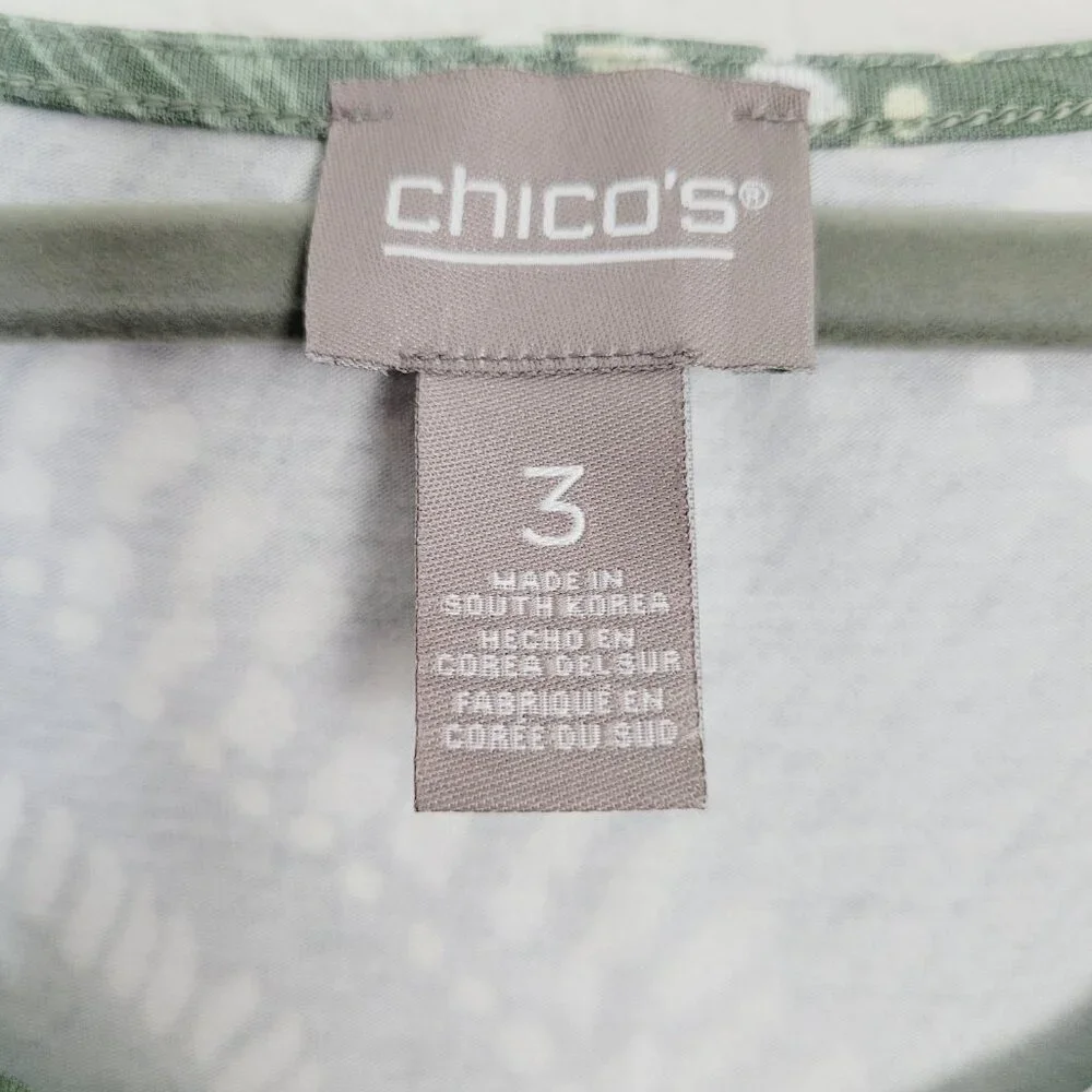 Chico's Assymetrical Midi Dress Size 3 Women's XL Green Lounge Wear Comfort